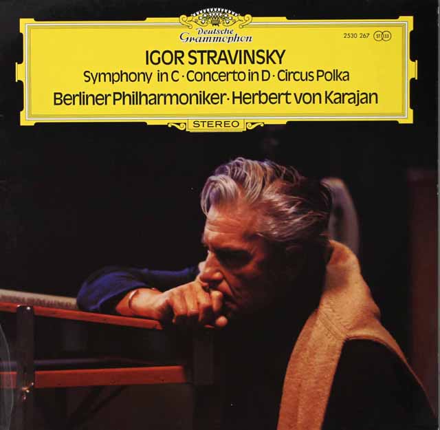 カラヤンのストラヴィンスキー/交響曲 ハ調、弦楽のための協奏曲 ニ調 ほか　独DGG　3624　LP レコード