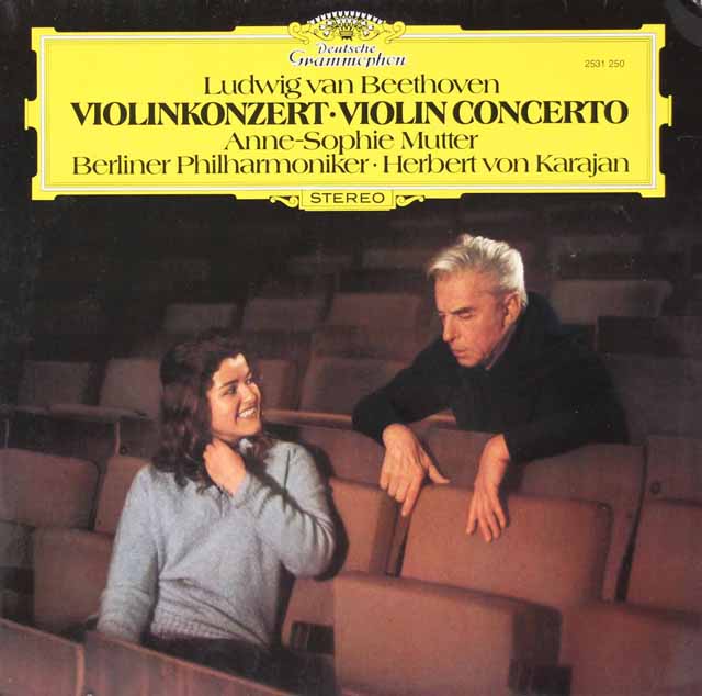 ムター、カラヤンのベートーヴェン/ヴァイオリン協奏曲　独DGG　3624　LP レコード