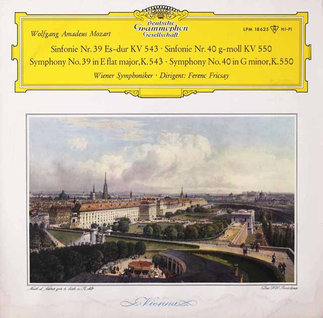 【モノラル】　フリッチャイのモーツァルト/交響曲第39、40番　独DGG　3624　LP レコード