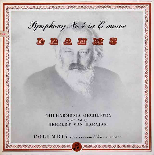 【オリジナル盤】　カラヤンのブラームス/交響曲第4番　英Columbia　3624　LP レコード