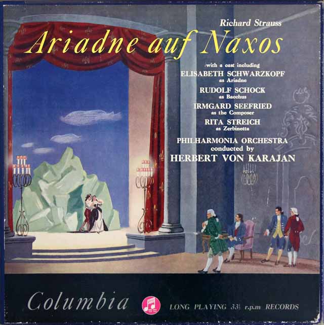 【オリジナル盤】　カラヤンのR.シュトラウス/「ナクソス島のアリアドネ」　英Columbia　3624　LP レコード