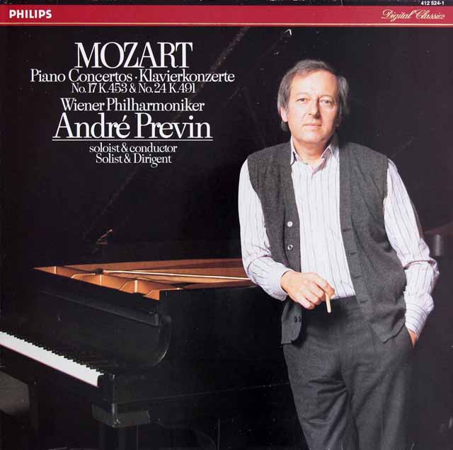 プレヴィンのモーツァルト/ピアノ協奏曲第17、24番　蘭PHILIPS　3625　LP レコード