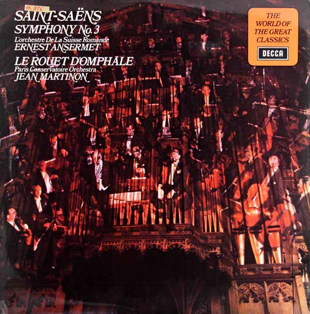 アンセルメのサン=サーンス/交響曲第3番ほか　英DECCA　3625　LP レコード