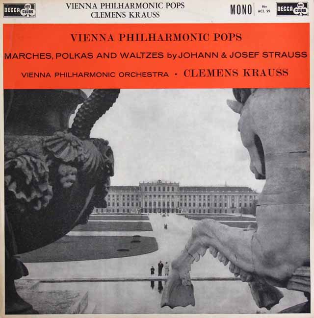 クラウスのJ.シュトラウス2世/「美しく青きドナウ」ほか　英Ace of Clubs（DECCA）　3625　LP レコード