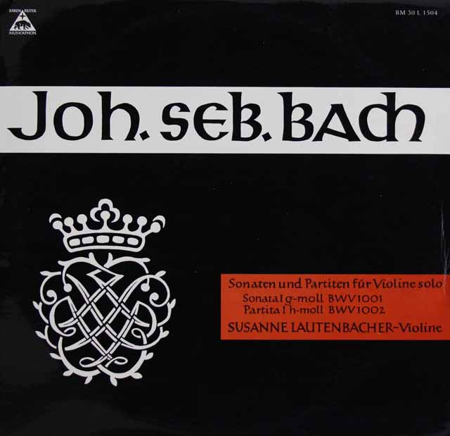 ラウテンバッハーのバッハ/無伴奏ヴァイオリンソナタとパルティータ全曲　独MUSICAPHON　3625　LP レコード