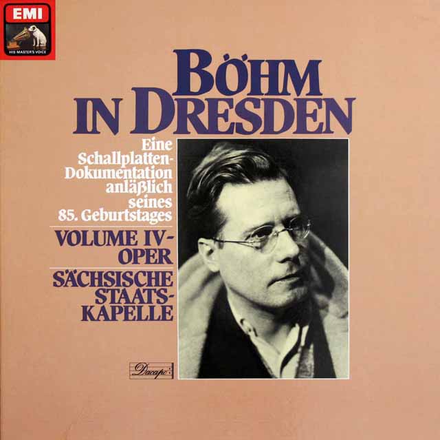 ベーム・イン・ドレスデン　第4巻　オペラ　独EMI　3625　LP レコード