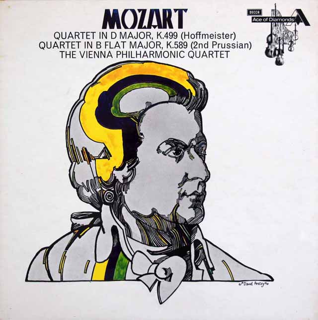 ウィーンフィル四重奏団のモーツァルト/弦楽四重奏曲第20、22番　英DECCA(Ace of Diamonds)　3626　LP レコード