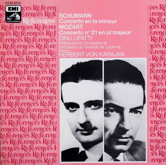 カラヤン、リパッティのシューマン、モーツァルト/ピアノ協奏曲集　仏EMI(VSM)　3626　LP レコード