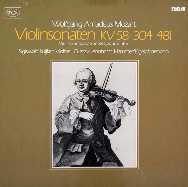 クイケン&レオンハルトのモーツァルト/ヴァイオリンソナタ集　★長岡鉄男の外盤A級セレクション第2巻189掲載盤　独RCA　3626　LP レコード