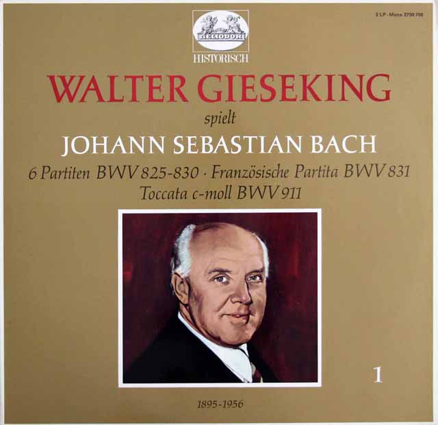 ギーゼキングのバッハ/パルティータほか　独HELIODOR　3627　LP レコード