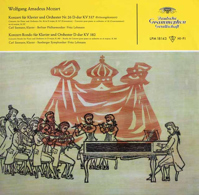 ゼーマンのモーツァルト/ピアノ協奏曲第26「戴冠式」ほか　独DGG　3628　LP レコード