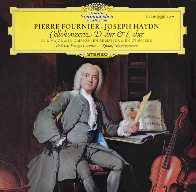 【オリジナル盤】　フルニエ、バウムガルトナーのハイドン/チェロ協奏曲第1、2番　独DGG　3628　LP レコード
