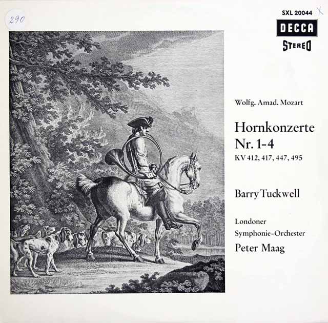タックウェル、マークのモーツァルト/ホルン協奏曲第1～4番　独DECCA　3628　LP レコード