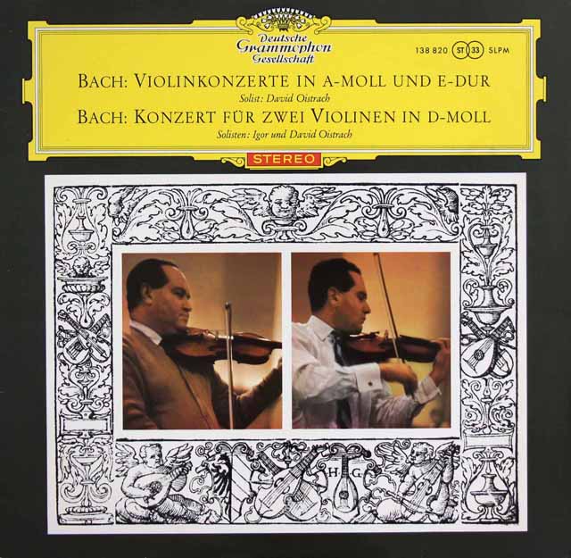 【赤ステレオ、独最初期盤】　オイストラフ親子らのバッハ/2つのヴァイオリンのための協奏曲ほか　独DGG　3629　LP レコード