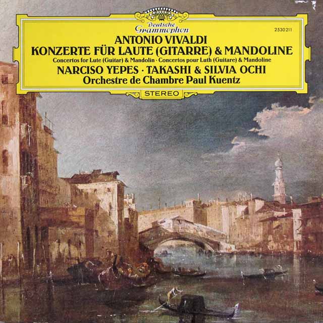 イエペスらのヴィヴァルディ/リュート（ギター）とマンドリンのための協奏曲集　独DGG　3629　LP レコード