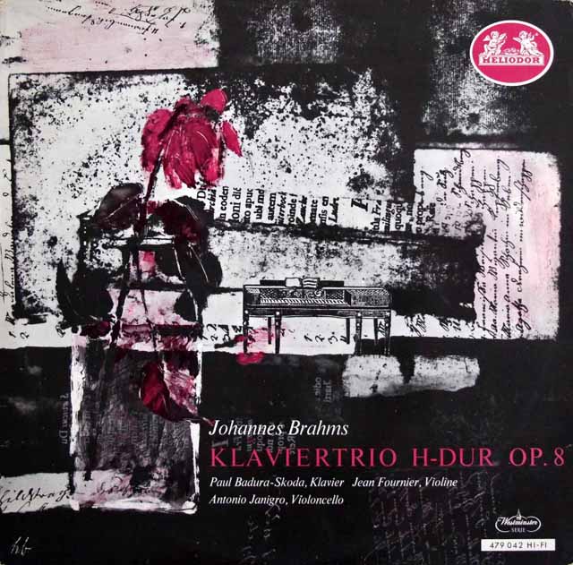 スコダ、フルニエ、ヤニグロのブラームス/ピアノ三重奏曲第1番　独HELIODOR　3629　LP レコード