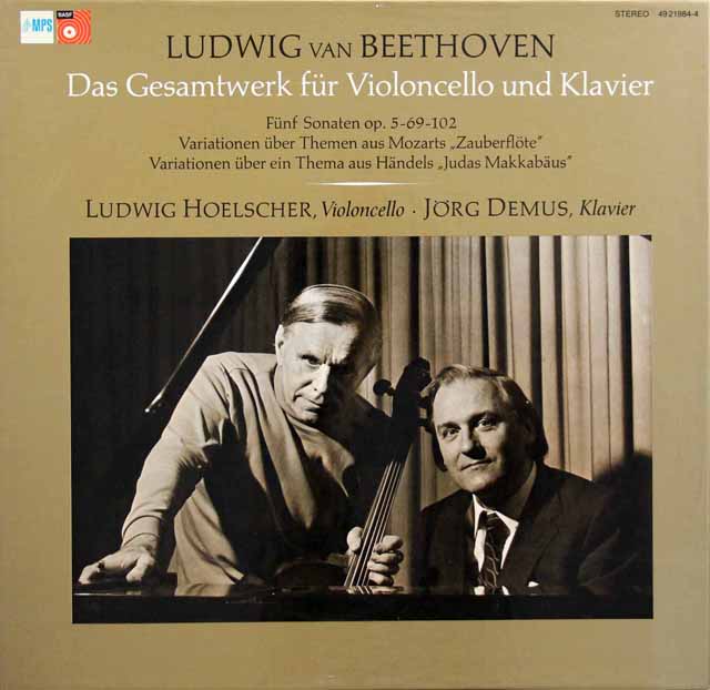 ヘルシャー、デームスのベートーヴェン/チェロソナタ全集　独MPS　3629　LP レコード