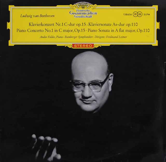 【赤ステレオ/独最初期盤】　フォルデスのベートーヴェン/ピアノ協奏曲第1番 ほか　独DGG　3630　LP レコード