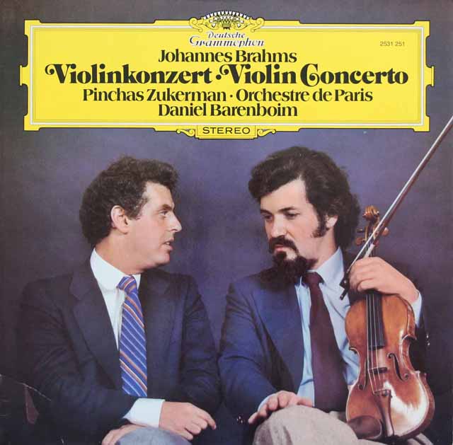 ズッカーマン、バレンボイムのブラームス/ヴァイオリン協奏曲　独DGG　3631　LP レコード