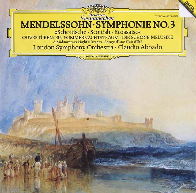 アバドのメンデルスゾーン/交響曲第3番「スコットランド」ほか　独DGG　3631　LP レコード