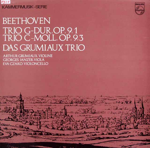 グリュミオー・トリオのベートーヴェン/弦楽三重奏曲集　蘭PHILIPS　3631　LP レコード