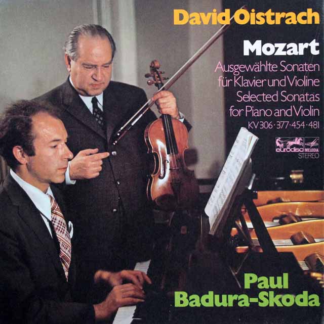 オイストラフ、スコダのモーツァルト/ヴァイオリンソナタ集　独EURODISC　3631　LP レコード
