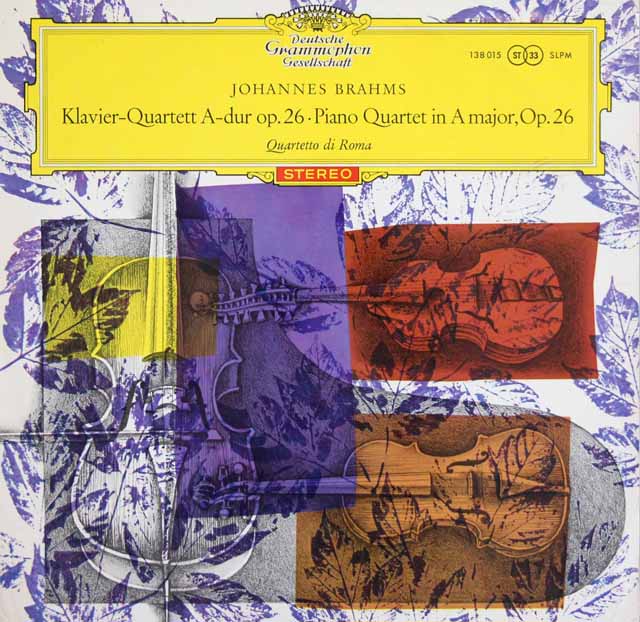 【赤ステレオ/独最初期盤】　ローマ四重奏団のブラームス/ピアノ四重奏曲第2番　独DGG　3632