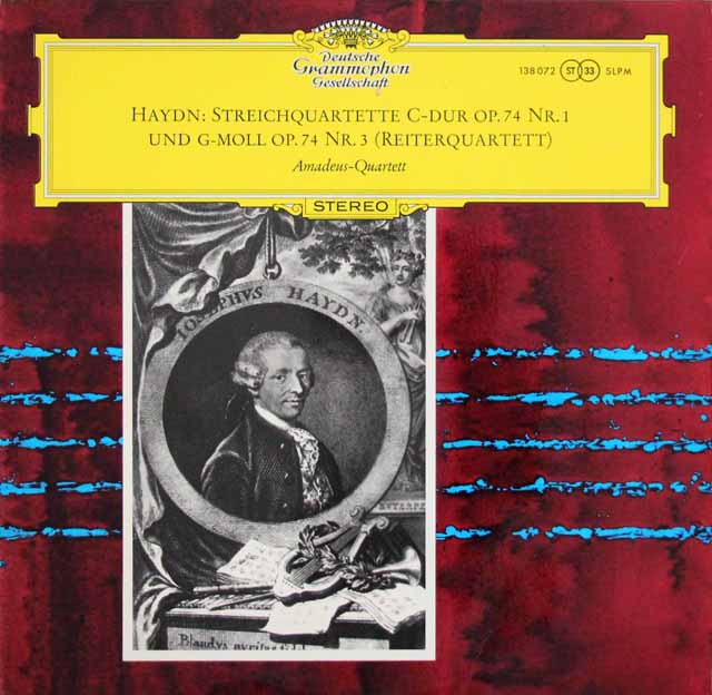 【独最初期盤】　アマデウス四重奏団のハイドン/弦楽四重奏曲「騎士」ほか　独DGG　3633　LP レコード