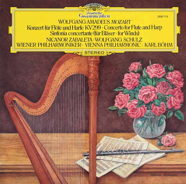 シュルツ、サバレタ、ベームのモーツァルト/フルートとハープのための協奏曲ほか　独DGG　3633　LP レコード