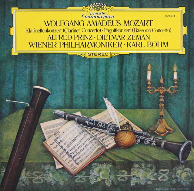 プリンツ、ベームのモーツァルト/クラリネット協奏曲ほか　独DGG　3633　LP レコード