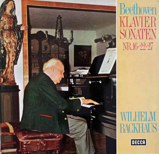 バックハウスのベートーヴェン/ピアノソナタ第16、22、27番　独DECCA　3634　LP レコード