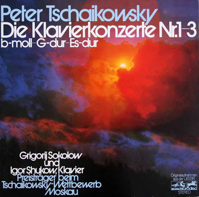 ソコロフ、ジューコフのチャイコフスキー/ピアノ協奏曲全集（第1～3番）　独eurodisc　3634　LP レコード