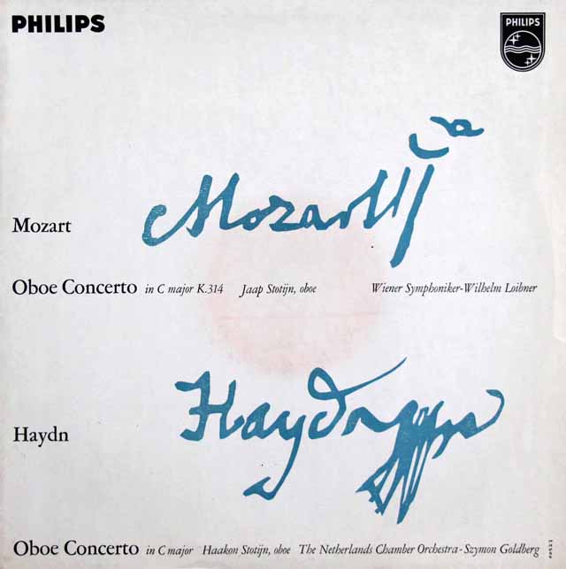 ストーテイン、ロイブナーのモーツァルト、ハイドン/オーボエ協奏曲集　蘭PHILIPS　3634　LP レコード