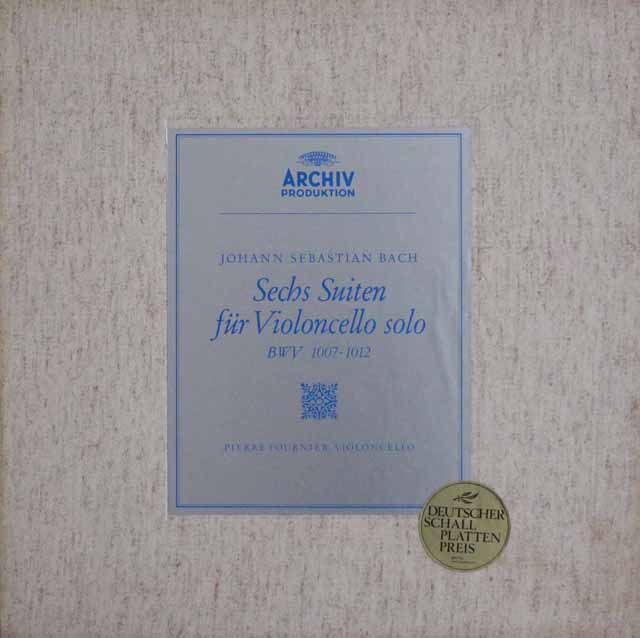フルニエのバッハ/無伴奏チェロ組曲全集　独ARCHIV  3634　LP レコード