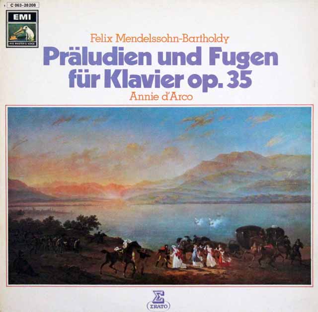 アニー・ダルコのメンデルスゾーン/ピアノのための前奏曲とフーガ　独EMI　3634　LP レコード