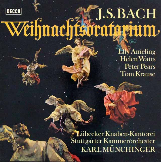 ミュンヒンガー、アメリングらのバッハ/クリスマス・オラトリオ　独DECCA　3634　LP レコード