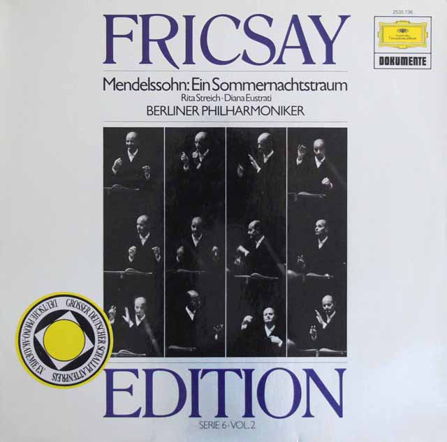 フリッチャイのメンデルスゾーン/「夏の夜の夢」　独DGG　3636　LP レコード