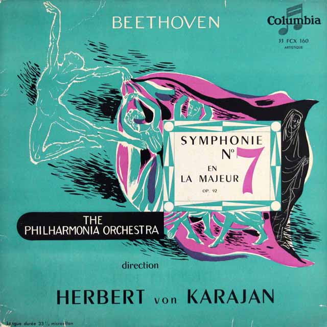 カラヤンのベートーヴェン/交響曲第7番　仏Columbia　3636　LP レコード