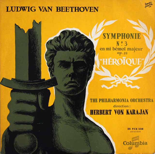 カラヤンのベートーヴェン/交響曲第3番「英雄」　仏Columbia　3636　LP レコード