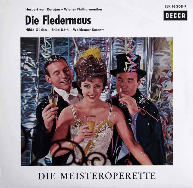 【モノラル】カラヤンのJ.シュトラウス2世/「こうもり」抜粋 　独DECCA　3636　LP レコード