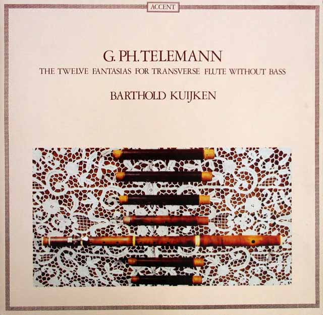 B.クイケンのテレマン/無伴奏フルートのための12のファンタジー　独ACCENT　3637　LP レコード