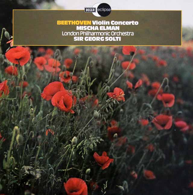 エルマン、ショルティのベートーヴェン/ヴァイオリン協奏曲　英DECCA（eclipse）　3637　LP レコード
