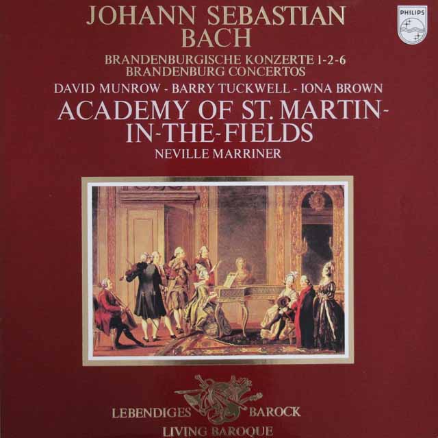 マリナー＆アカデミーのバッハ/ブランデンブルク協奏曲第1～6番　蘭PHILIPS　3637　LP レコード