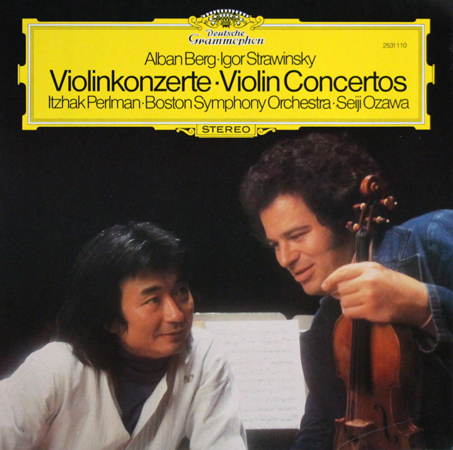 パールマン、小澤のベルク、ストラヴィンスキー/ヴァイオリン協奏曲　独DGG　3638　LP レコード