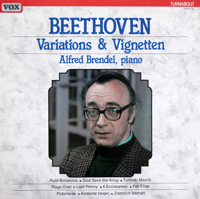 ブレンデルのベートーヴェン/ピアノ変奏曲＆小品集「エリーゼのために」ほか　蘭VOX　3638　LP レコード