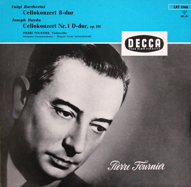 フルニエ、ミュンヒンガーのハイドン、ボッケリーニ/チェロ協奏曲集　独DECCA　3638　LP レコード