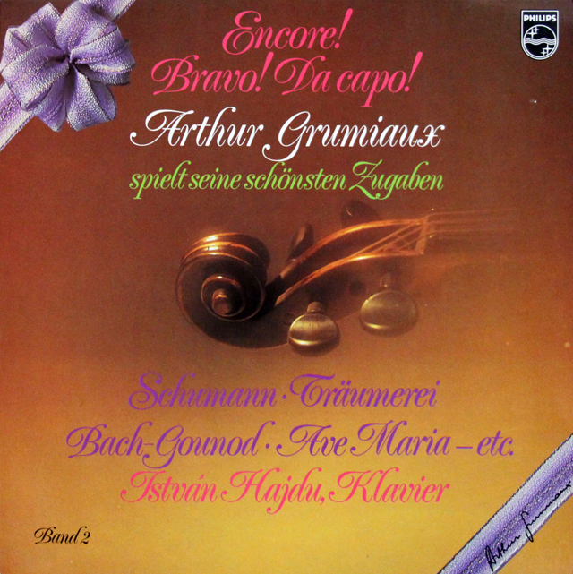 グリュミオー、ハイデュの名アンコール集　（シューマン、バッハ、フォーレほか）　蘭PHILIPS　3639　LP レコード