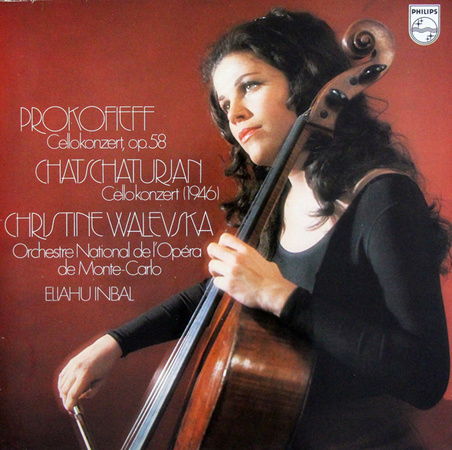 ワレフスカ、インバルのプロコフィエフ、ハチャトゥリアン/チェロ協奏曲集　蘭PHILIPS　3640　LP レコード