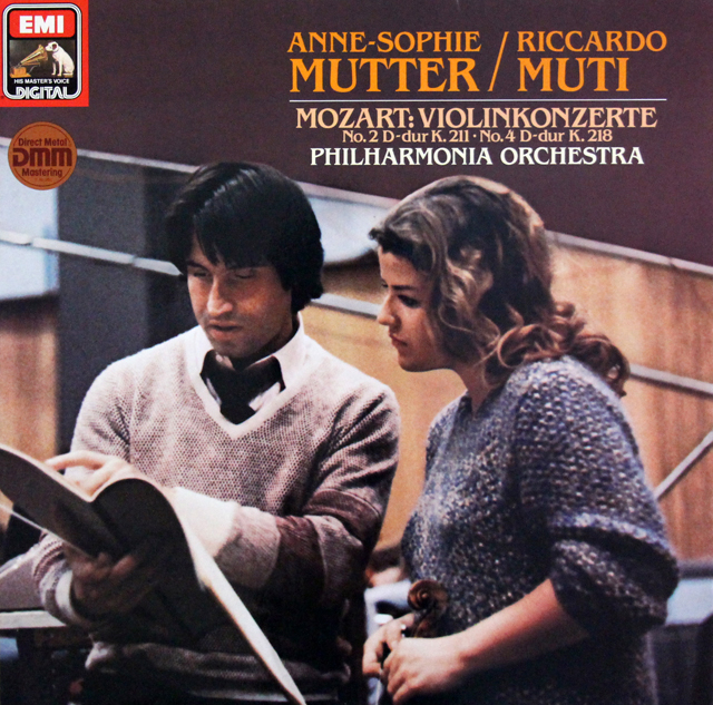 ムター、ムーティのモーツァルト/ヴァイオリン協奏曲第2、4番　独EMI　3640　LP レコード