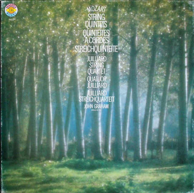 ジュリアード四重奏団、グラハムのモーツァルト/弦楽五重奏曲全集　独CBS　3640　LP レコード